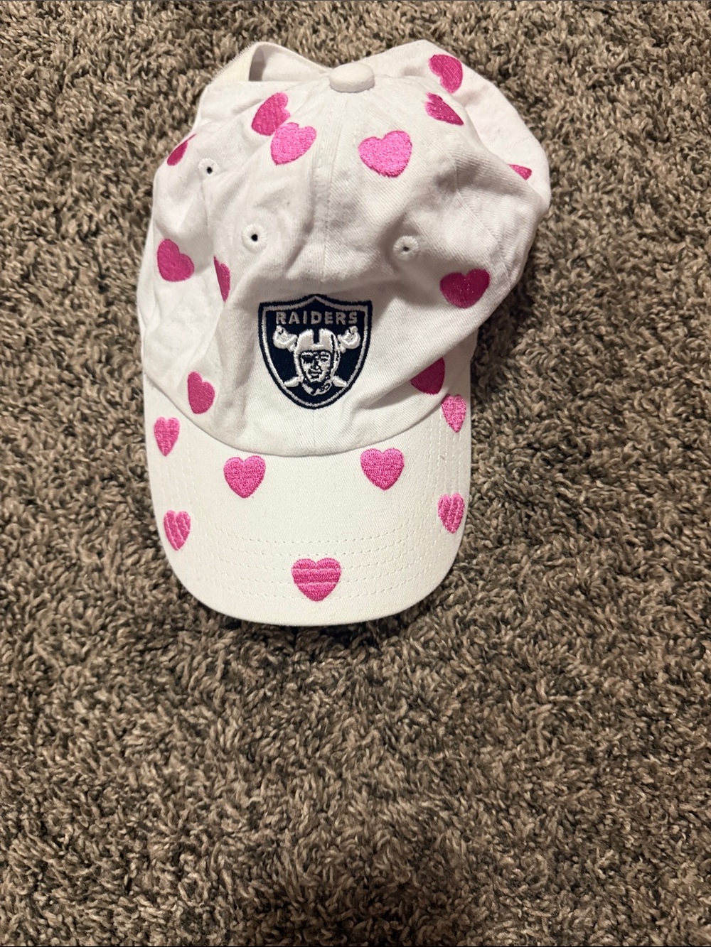 Riders by Lee White Cap with Pink Heart Embroidery - Kids